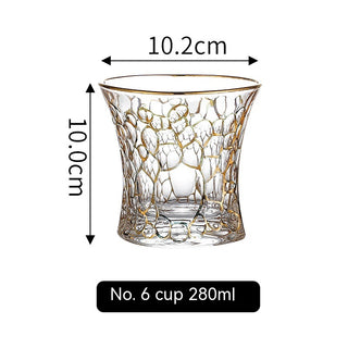 Golden Trim Gold Line Wine Glass Whiskey Decoration Cup