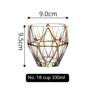 Golden Trim Gold Line Wine Glass Whiskey Decoration Cup