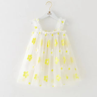 Tropical Spring Bloom Layered Tulle Dress for Toddler Girls