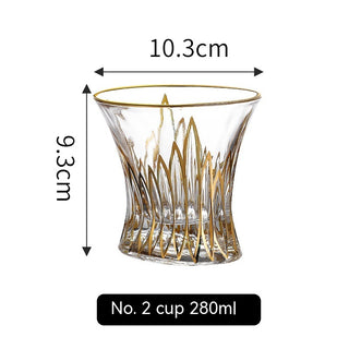 Golden Trim Gold Line Wine Glass Whiskey Decoration Cup