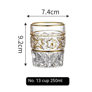 Golden Trim Gold Line Wine Glass Whiskey Decoration Cup