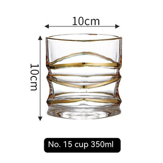 Golden Trim Gold Line Wine Glass Whiskey Decoration Cup