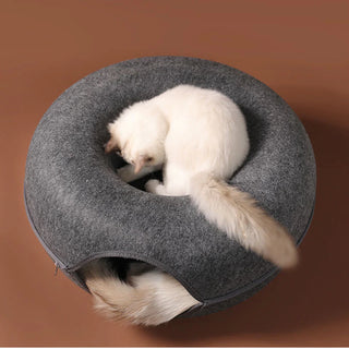 Felt Pet Cat House Cat Tunnel Bed Cats Interactive Toys Funny Kitten Large Cat Exercising Toy Removable Pet Products Cat Villa