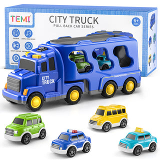 TEMI Diecast Carrier Truck Toys Cars Engineering Vehicles