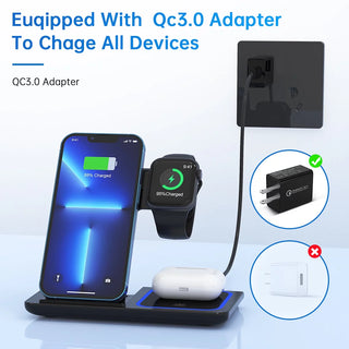 3-in-1 Fast Wireless Charging Station (18W) for iPhone, Apple Watch & AirPods