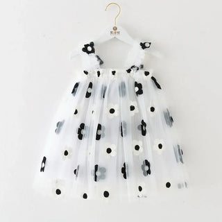 Floral Spring Bloom Layered Tulle Dress for Toddler Girls