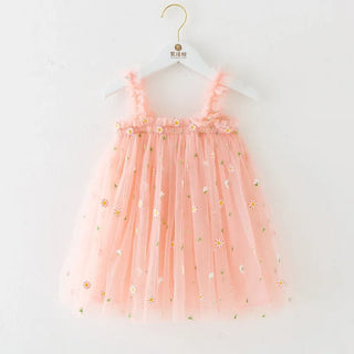 Tropical Spring Bloom Layered Tulle Dress for Toddler Girls