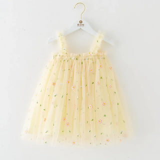 Tropical Spring Bloom Layered Tulle Dress for Toddler Girls