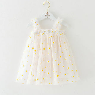 Floral Spring Bloom Layered Tulle Dress for Toddler Girls