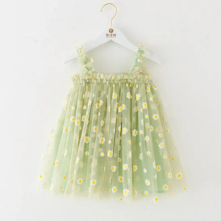 Tropical Spring Bloom Layered Tulle Dress for Toddler Girls