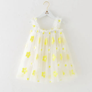 Tropical Spring Bloom Layered Tulle Dress for Toddler Girls