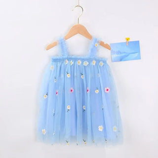 Tropical Spring Bloom Layered Tulle Dress for Toddler Girls