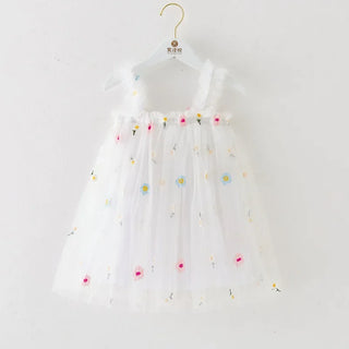 Tropical Spring Bloom Layered Tulle Dress for Toddler Girls