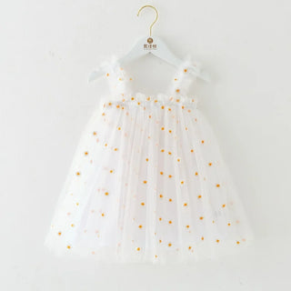 Floral Spring Bloom Layered Tulle Dress for Toddler Girls