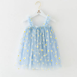 Tropical Spring Bloom Layered Tulle Dress for Toddler Girls