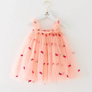 Tropical Spring Bloom Layered Tulle Dress for Toddler Girls