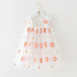 Tropical Spring Bloom Layered Tulle Dress for Toddler Girls