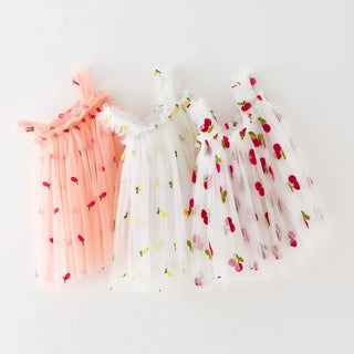 Tropical Spring Bloom Layered Tulle Dress for Toddler Girls