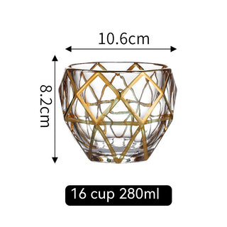 Golden Trim Gold Line Wine Glass Whiskey Decoration Cup