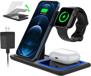 3-in-1 Fast Wireless Charging Station (18W) for iPhone, Apple Watch & AirPods