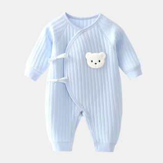 All Seasons Newborn Baby Boy Girl Romper 100% Pure Cotton Soft Cartoon Bear Bodysuit with Hat