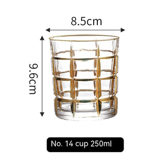 Golden Trim Gold Line Wine Glass Whiskey Decoration Cup