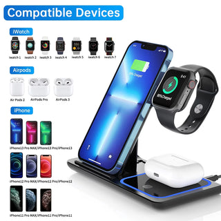 3-in-1 Fast Wireless Charging Station (18W) for iPhone, Apple Watch & AirPods