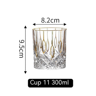 Golden Trim Gold Line Wine Glass Whiskey Decoration Cup